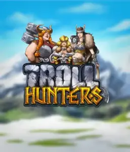 Immerse yourself in "Troll Hunters," where bold Viking warriors prepare to take on their foes. The logo displays a pair of Vikings, male and female, armed and ready, set against a chilly landscape. They exude bravery and might, capturing the core of the game's adventurous theme.