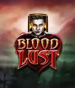 A dark and seductive view of the Blood Lust slot by ELK Studios, featuring gothic vampire symbols and a haunting castle backdrop. The visual emphasizes the slot's eerie charm, complemented with its unique 5-reel and 99-payline structure, attractive for those interested in dark, supernatural themes.